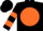 Silk - Black, black 'lb' on orange ball, orange bars on sleeves, black cap