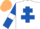 Silk - White, Royal Blue Cross Of Lorraine, Royal Blue Sleeves, White Armlets, beige cap