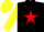 Silk - Black, red star, yellow sleeves and cap, black peak