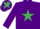 Silk - Purple, Emerald Green star on body and cap, Purple sleeves Emerald Green stars