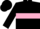 Silk - Black, pink hoop, black sleeves, pink cuffs, black cap