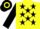 Silk - Yellow, black stars and sleeves, hooped cap