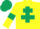 Silk - Yellow Body, Dark Green Cross Of Lorraine, Yellow Arms, Dark Green Armlets, Dark Green Cap