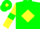 Silk - Green body, yellow diamond, yellow arms, green armlets, green cap, yellow diamond