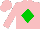 Silk - Pink, green diamond, pink cap