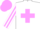 Silk - White, lilac maltese cross, striped sleeves, lilac cap
