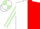 Silk - White and red halved horizontally, light green striped sleeves and quartered cap