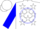 Silk - White, white stars on red and blue half circle, blue slvs