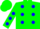 Silk - Green, blue spots