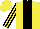 Silk - Yellow, black stripe, striped sleeves, yellow cap