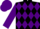 Silk - Black and purple checked diamonds, purple sleeves and cap