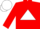 Silk - Red, white triangle, white cap