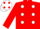 Silk - Red and white spots, red sleeves, white cap, red spots