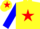 Silk - Yellow, red star, blue sleeves, yellow cap, red star, blue peak
