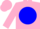 Silk - Pink, pink emblem on blue ball,  pink cap