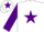 Silk - White, purple star & sleeves, purple star on cap