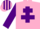 Silk - Pink, purple cross of lorraine & sleeves, striped cap