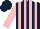 Silk - Dark blue & pink stripes, pink sleeves, dark blue cap