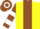 Silk - Yellow, brown stripe, brown and white hooped sleeves and cap