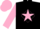 Silk - Black, shocking pink star, checked diamond sleeves and cap