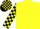 Silk - Yellow, black spot, yellow and black checked sleeves and cap