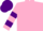 Silk - Pink, pink and purple hooped sleeves, purple cap