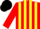 Silk - Red and yellow stripes, black cap