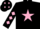 Silk - Black, pink star, diamonds on sleeves and cap