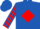 Silk - Royal blue, red diamond emblem, red diamond stripe on sleeves