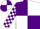 Silk - Purple and white quartered, checked sleeves, quartered cap