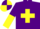 Silk - Purple, yellow cross belts, halved sleeves, purple and yellow quartered cap