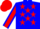 Silk - Blue, red stars and sleeves, blue seams, red cap