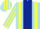 Silk - Sky blue, broad dark blue stripe, yellow braces, striped sleeves and cap