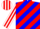 Silk - Blue, white and red diagonal stripes, striped sleeves and cap