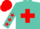 Silk - Turquoise, red cross, red stars on sleeves, red cap