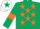 Silk - Dark green, orange stars and armlets, white cap, dark green star