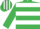 Silk - Emerald green, white hoops, striped cap