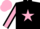 Silk - Black, dayglo pink star and sleeves, black seams, dayglo pink cap