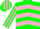 Silk - Green, pink chevrons, striped sleeves and cap