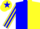 Silk - blue and yellow halved horizontally, yellow sleeves, blue stripes, yellow cap, blue star