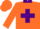 Silk - Orange, purple maltese cross, orange sleeves, purple cuffs and collar, orange cap