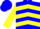 Silk - Blue, yellow chevrons, blue hoops on yellow sleeves