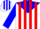 Silk - White, blue yoke and emblem, red stripes on blue sleeves