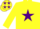 Silk - Yellow body, purple star, yellow arms, yellow cap, purple stars