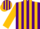 Silk - Purple, gold 'jkt' and  braces, gold stripes on sleeves