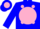 Silk - Blue, pink dots blue ''c/h'' on pink ball