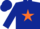 Silk - Dark blue, orange star, dark blue sleeves, orange cuffs, dark blue cap, orange peak