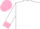 Silk - White, pink heart, white sleeves, pink collar, cuffs and cap, white peak