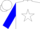 Silk - White, red heart, white star stripe on blue sleeves, white cap