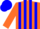 Silk - Orange, blue stripes, orange sleeves, blue cap